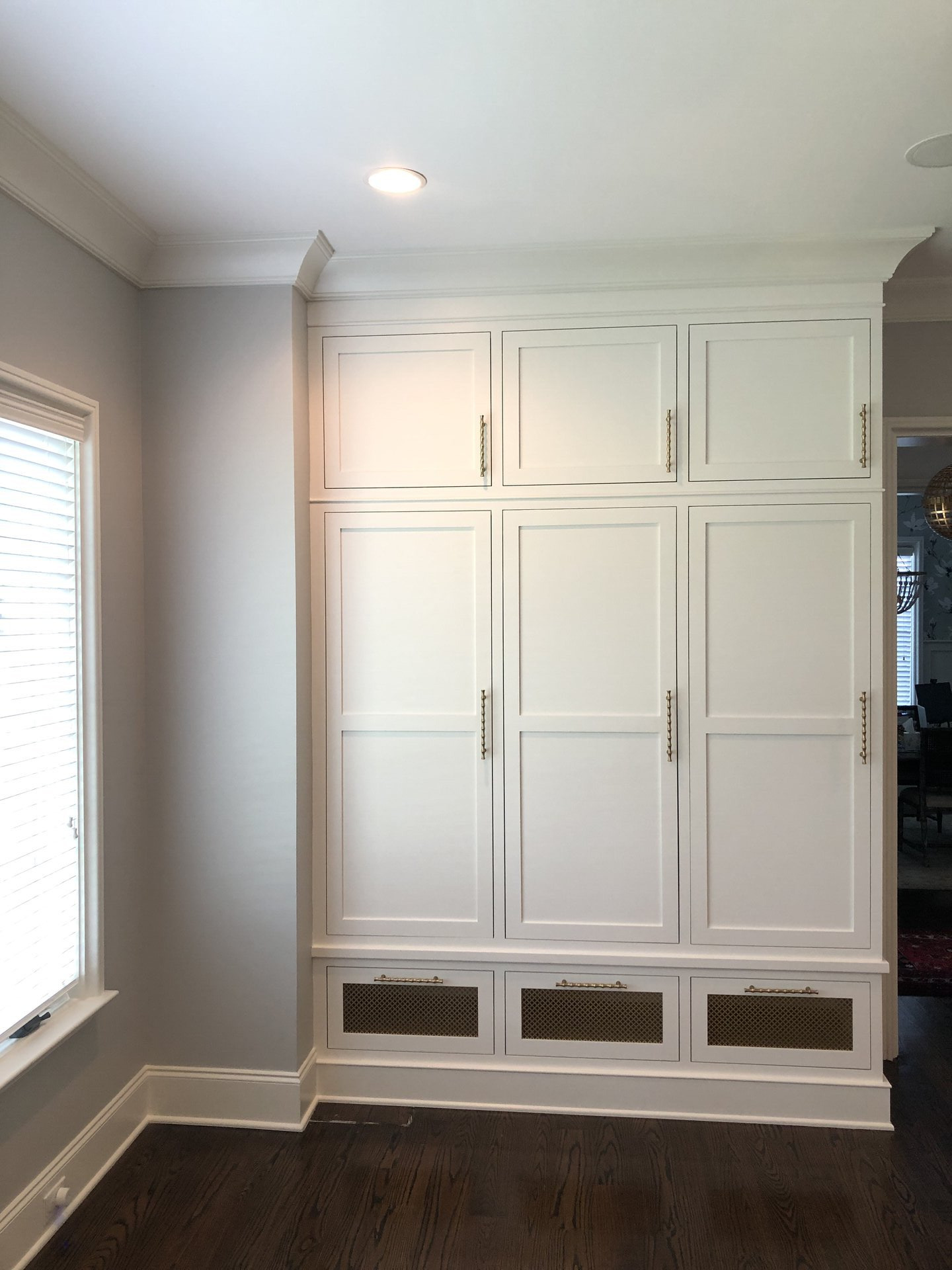 Coffered ceiling with crown molding detail